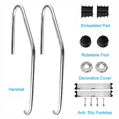 Escalera para piscina con 3 peldaños antideslizantes miniatura 3