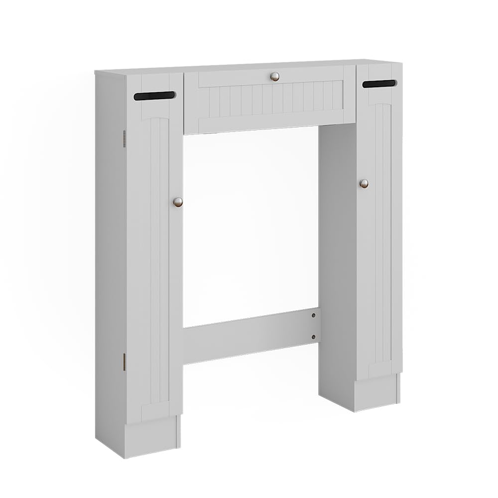 Vicco Armario de Aseo Bianco, Blanco, 89 x 99 cm | Dispensador de papel higiénico izquierdo y derecho, para montaje en pared sobre el inodoro