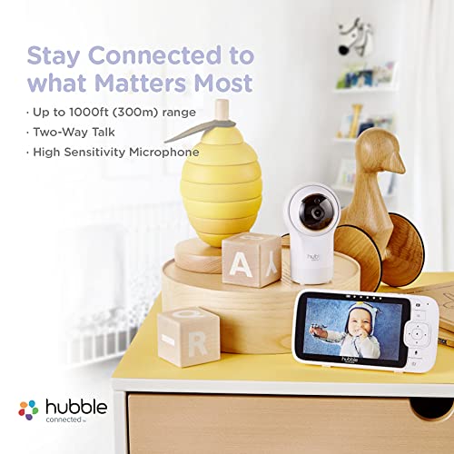 Hubble Nursery View Pro 5" Inch Video Baby Monitor with Remote Pan, Tilt & Zoom, Room Temperature Sensor, Two Way Talk - Image 3