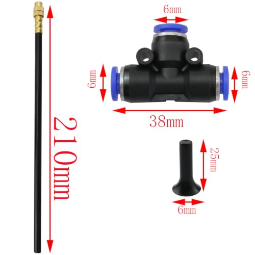 CHENJIN 15PCS 1/4 Inch Bendable Spray Irrigation System Kit Automatic Watering Three Way Nozzles Plugs Universal Arms Three Way Connectors Five Each for Plant Watering Pneumatic Fittings - Image 2