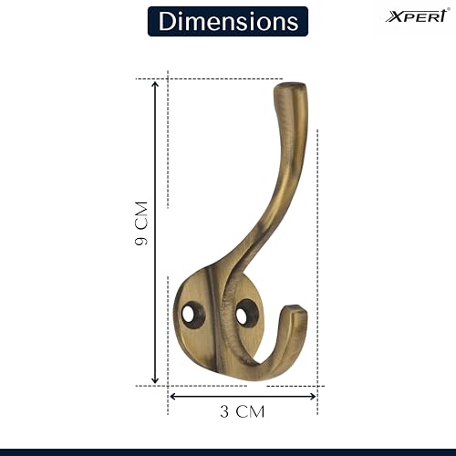 Image of Xpert Aluminium Coat Hooks for Hanging Clothes Pack of 4 (Antique Finish) Wall Coat Hooks, Single Point - Cloth Hanger(ACH-54)