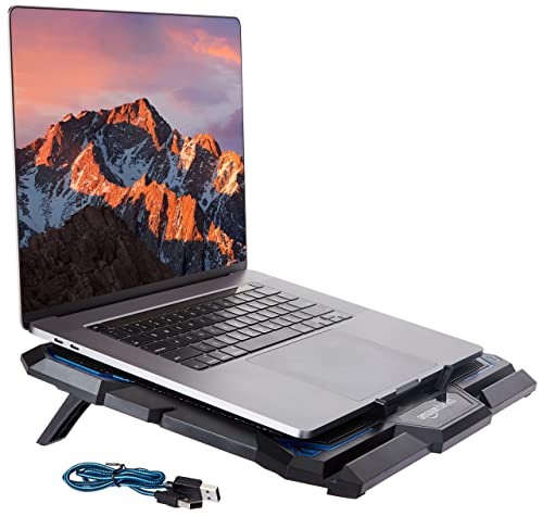 Amazon Basics Laptop Cooling Pad with LED Lighting Effect | USB Powered Gaming Laptop Cooler Stand | Quiet 6 Fans with 2-Level Height Adjustment|... - Image 3
