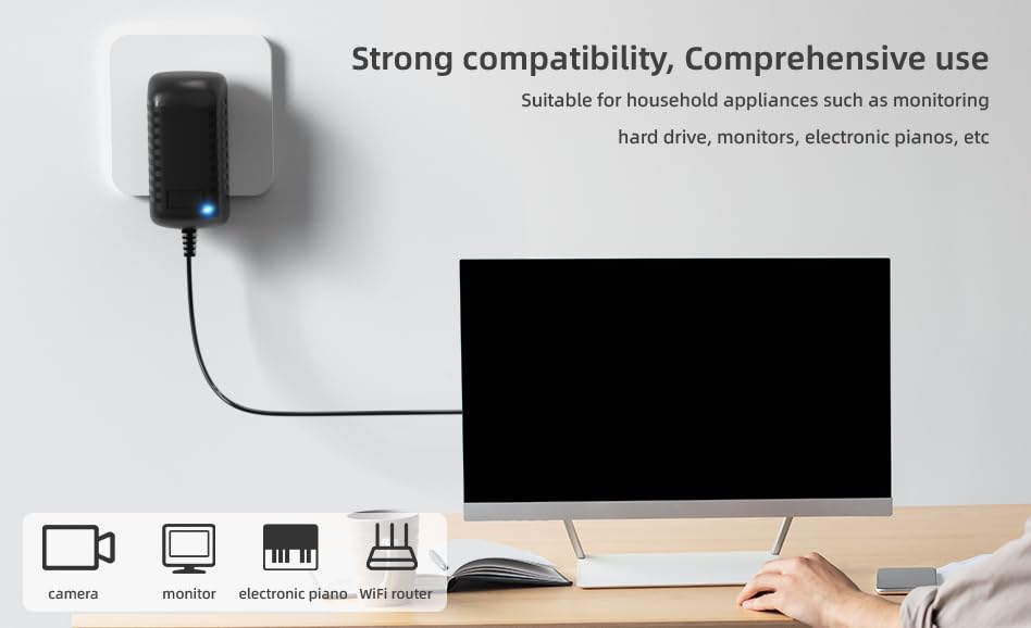 Image of 12V 2 Amps Compact Dc Switch Mode Power Adapter /Supply For Led Striplight, Cctv Camera, Dc Motor, Battery Charging, Vending Machine, Toys, Electronic Piano & Printer, Black