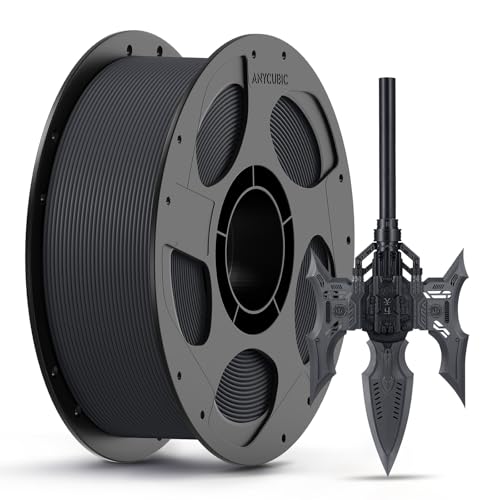 Image of ANYCUBIC Carbon Fiber PLA Filament 1.75mm, PLA-CF Enhanced Rigidity 3D Printer Filament, Matte Texture, 1KG Reusable Spool, Lava Grey