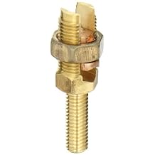 Burndy K2C23B1 Servit Post Mechanical Grounding Connector, 13/16" Nut Size, 31/32" Stud Length, for 1 or 2 Conductors