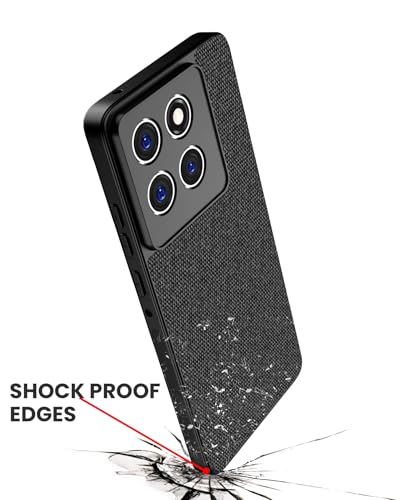 Image of Kapa Soft Full Fabric Protective Back Case Cover for Moto Edge 60 / Edge 60 Fusion | Shockproof Slim Hard Anti Slip Back Case (Black)