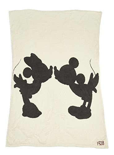 Barefoot Dreams CozyChic Classic Mickey and Minnie Mouse Throw Disney Series Cream/Carbon