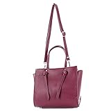 modamoda de T219 Damen Leder Henkeltasche Handtasche Schultertasche handmade in Italy, Farbe:Bordeauxviolett