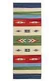 Tamaño: 60 x 160 cm. Jute & Co. Kilim - Alfombra de algodón Tejida a Mano (60 x 160 cm), Multicolor