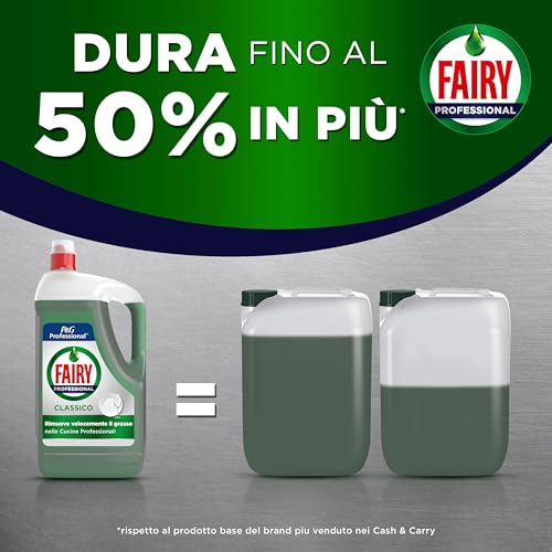 Fairy PRO Original Detersivo Liquido, 5L Lava fino a 50.000 Piatti, 100% Efficace sulle Macchie di Grasso Trovate nelle Cucine Professionali, Conforme HACCP - Immagine 1