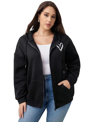 Image of SXV STYLE Heart Printed Sweatshirt Hoodie