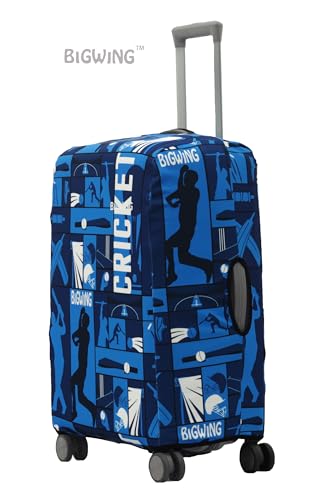 Image of BIGWING Protective Cover in Polyester Fabric with Cricket Print for | 24' Inch 65 cm Medium Size | Hard Luggage Trolley Bag Cover (Fits Only On Fiber -Plastic Trolley Bag)