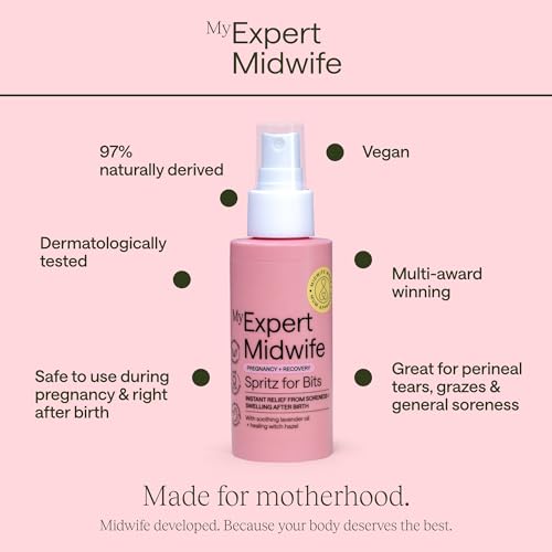 My Expert Midwife Spritz for Bits, 100ml Pregnancy & Postpartum Relief Spray to Ease Perineal Discomfort, Hospital Bag Maternity Essential, Natural Formula for Soothing Care Before & After Birth - Image 3