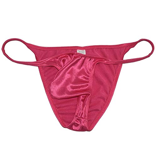 Men Shiny Bikini Briefs Contoured Pouch Swim Brazilian Tanga Thong Narrow Waist Half-Back Rio Back