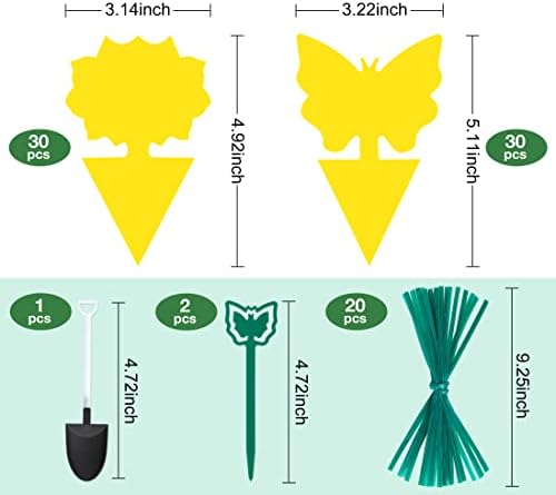 60 Pack Fruit Fly Trap, Fungus Gnat Trap Killer Protect Plants Indoor Outdoor, Double Sided Yellow Bug Sticky Traps for Fungus Gnat, Fruit Fly and Other Insects