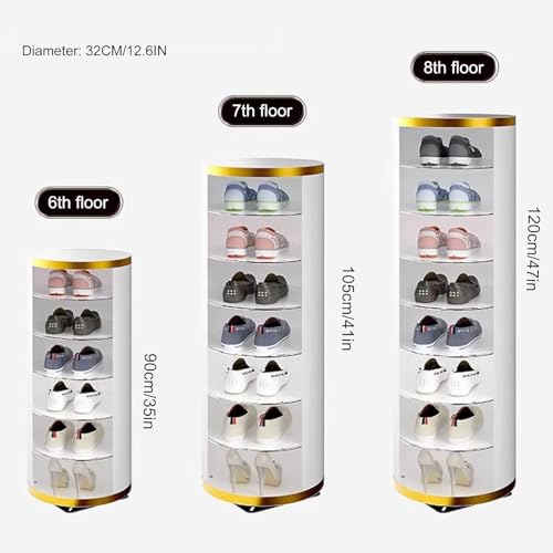 Étagère à chaussures rotative 360 sur pied pour petit espace dressing - 7