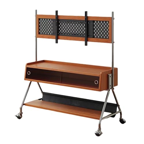 Soporte móvil para TV de madera maciza con ruedas para 32-75 pulg miniatura 1