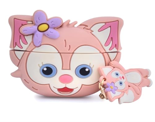 Image of Dezet Cute Soft Silicone Pouh Case for Airpods Pro GEN-2 (2022) � 3D Cartoon Animal Character Cover with Keychain Ring, Shockproof & Dustproof Protective Case for Kids & Girls (CAT CASE)