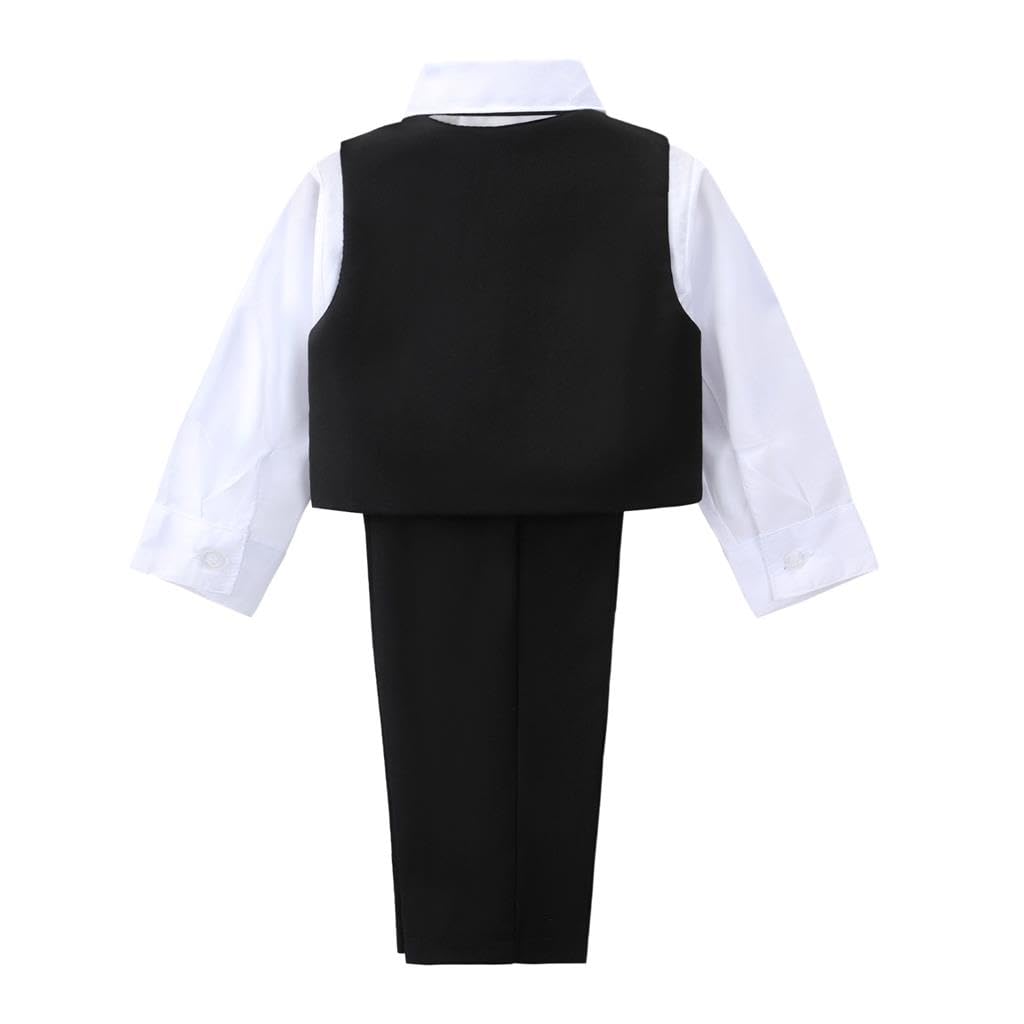 Lito Angels Smoking Costumes et Vestons Bebe Enfant Garcon, Ensemble 5 Pieces Costard avec Blazer Gilet Chemise Noeud Papillon et Pantalon, Styles Classique et Brillant