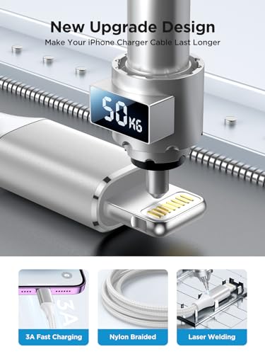 iPhone Ladekabel, Lightning Kabel 2M iPhone Ladekabel Schnellladekabel MFi Zertifiziert iphone Kabel Fast USB Lightning Kabel für iPhone 14 13 12 11 Pro Max Mini XS XR X 8 7 6 6s Plus 5 SE 2020,iPad 5