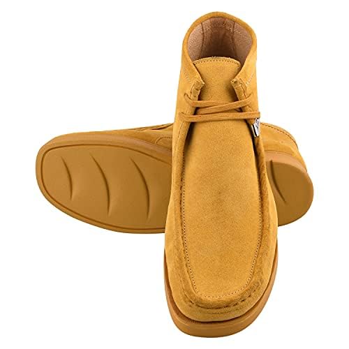 LIBERTYZENO Mens Moccasin Toe Watter Proof Suede Leather Adults Lace Up Casual Chukka Boot Shoes for Prom Graduation4