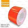 32ft 9.80m Self-Adhesive Vinyl Pin Stripe Line Decal Sticker Tape - FLUORESCENT ORANGE, 2.0" | 50mm. Suitable for Cars, Vans, Motorcycles, Bikes, Models, Tuning & Styling, and much more #1