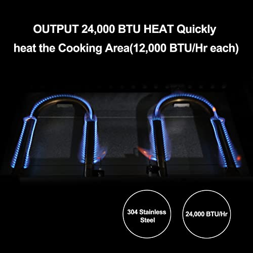 Qulimetal Portable Griddle Flat Top Grill 22 Inch Table Top Grill With Hood 2 Burner Gas Grill Propane Grill With Carry Bag Outdoor Griddle Camping Griddle 24,000 Btu 348 Sq 304 Stainless Steel For Party Tailgating Black #TOP2