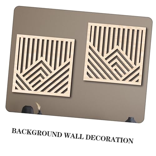 Miniatura 3 de Homoyoyo Decoración De Pared Vintage En Madera De Arce Pequeña, Panel Decorativo Hueco Abstracto, Colgante Rústico Para Sala Y Jardín, Juego De 2 Piezas