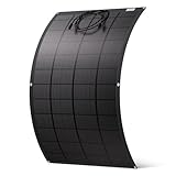 ECO-WORTHY Panel Solar Flexible 200 W, 18 V, material ETFE, 18 BB, monocélula, 25% de alta conversión para balcon, RV, caravana, barco, techo, camping, casa, yate, superficies irregulares