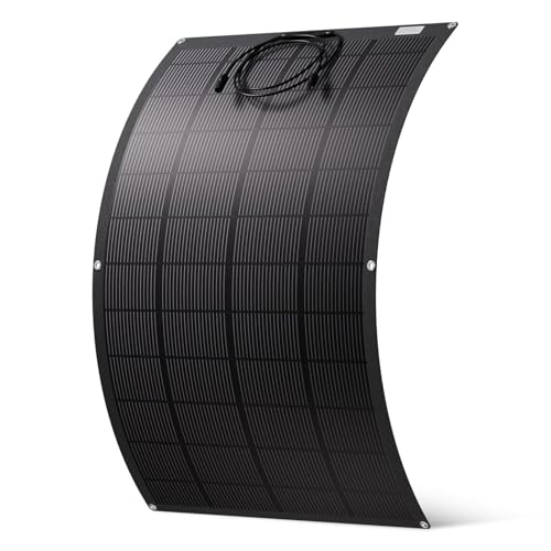 ECO-WORTHY Panel Solar Flexible 200 W, material ETFE, 18 BB, monocélula, 25% de alta conversión para balcon, RV, caravana, barco, techo, camping, casa, yate, superficies irregulares