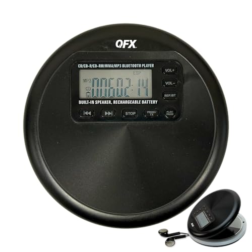 QFX Portable CD Player with Bluetooth and Built-in Speaker, RETRO-30