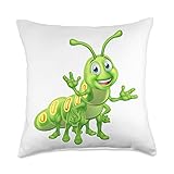 Caterpillar Cartoon Character Throw Pillow