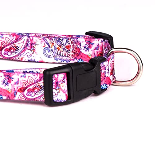 haoyueer Dog Collar for Small Medium Large Dogs Cute Girl Dog Pet Collar Soft Adjustable Fancy Floral Girl Puppy Dog Collars (M:32-52CM - Image 4