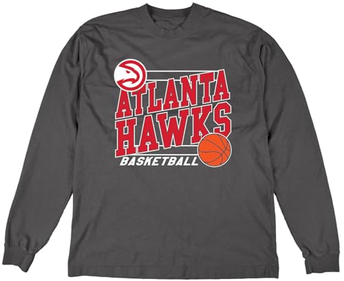 Atlanta Hawks NBA Officially Licensed Long Sleeve T-Shirt Throwback, XX-Large Team Color