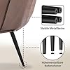 M MCombo Kruk voetensteun met metalen poten kussen, vintage kruk, ottoman make-uptafel voor woonkamer slaapkamer, vierkant 39 x 57 cm, microvezelstof, 4779-2 (donkergrijs/bruin) (donkergrijs
