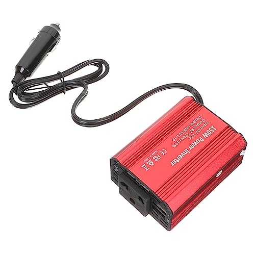 Convertisseur de puissance pour voiture avec prise et adaptateur allume-cigare noir