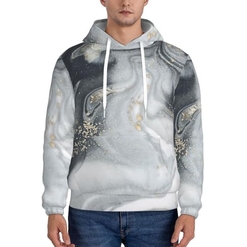 Imprimé marbre oriental sweat à capuche homme pull chic - 2