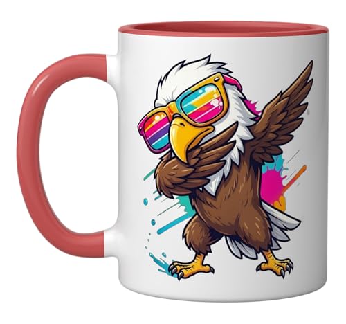 Taza de cerámica colorida para niños con diseño de águila miniatura 1