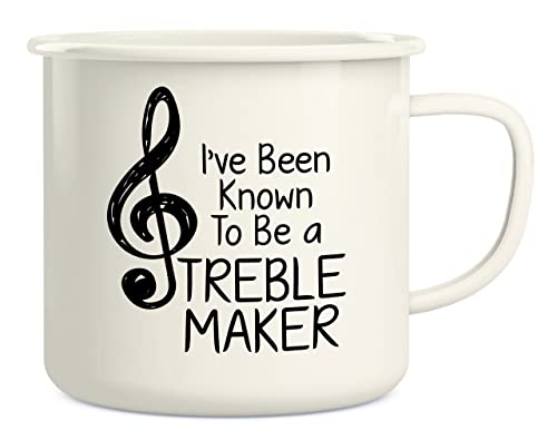Retreez I've Been Known to be Treble Maker Musical Musician 16 Oz Enamel Stainless Steel Metal Camping Campfire Coffee Mug - Funny Sarcasm Inspirational birthday gift for friend coworker sis dad mom