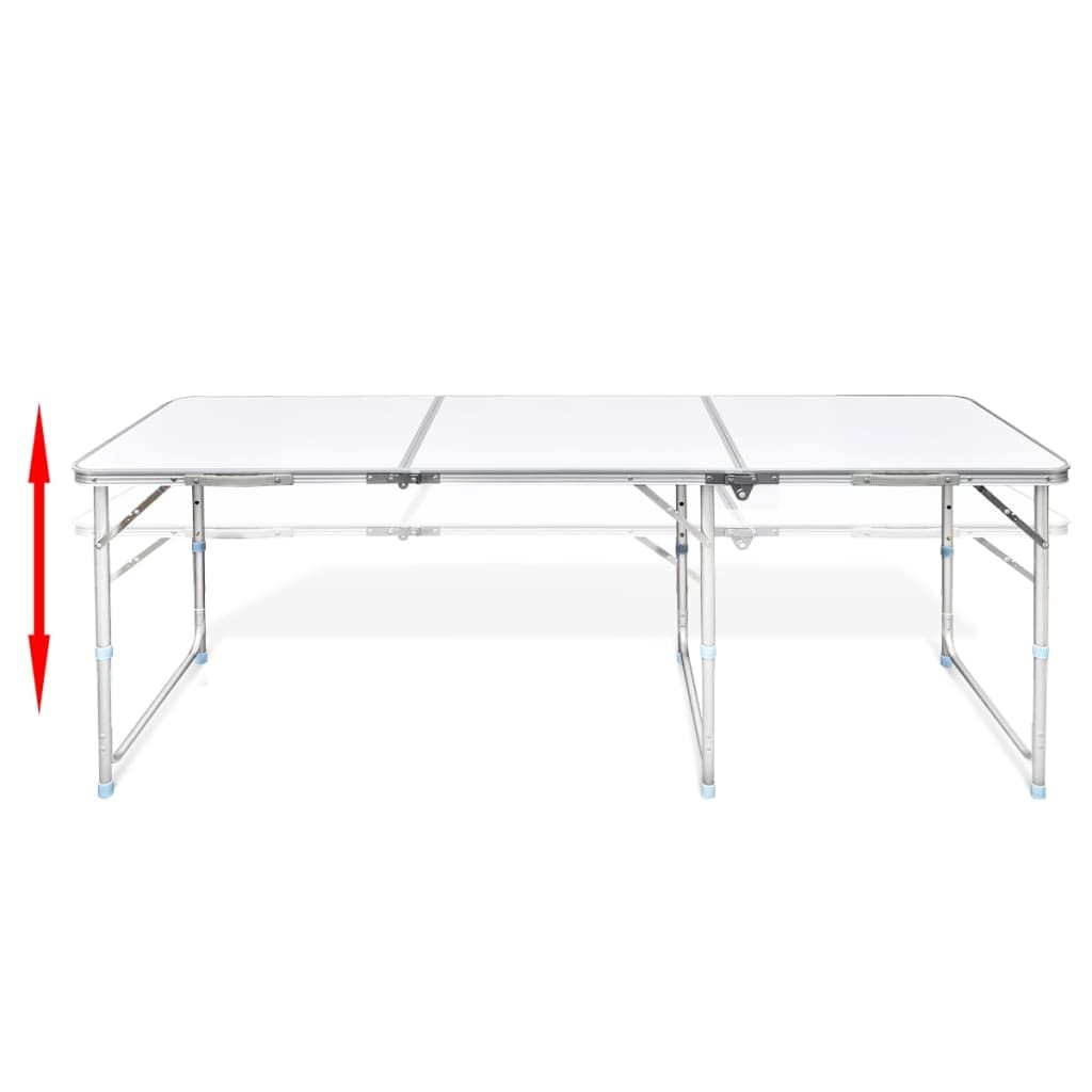 vidaXL Campingtisch 6 Falthocker 180x60cm Koffertisch Gartentisch Campingmöbel