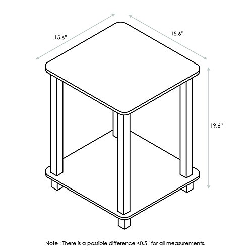 Furinno Simplistic Set of 2 End Table, Dark Walnut