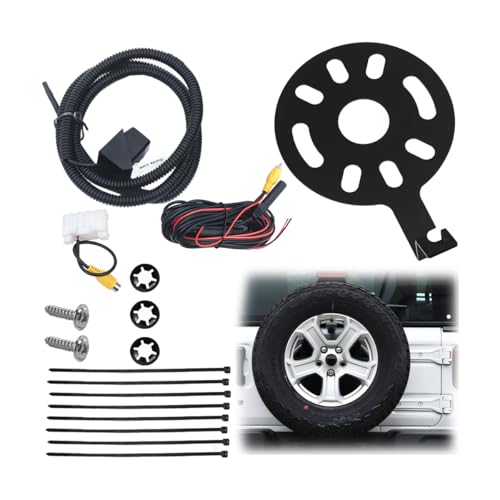 HZEL Car Spare Tire Backup Camera, Waterproof Auto Rear View Reverse Camera with Wire Adapter, Vehicle Accessories, Compatible with 2007-2018 Wrangler 2009-2015 Patriot 2007-2014 Freedom