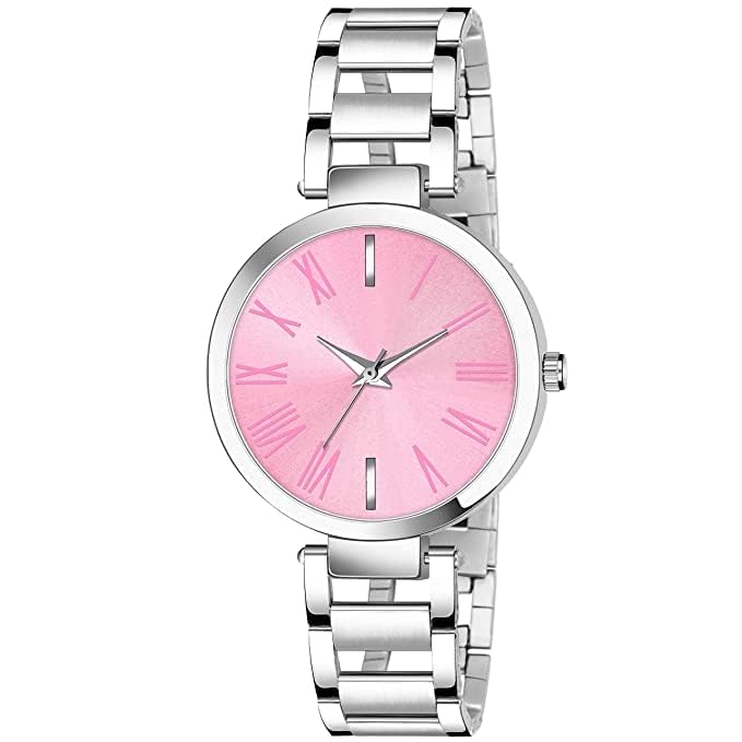 KV Enterprise Womens Watch/Multi Function/Work Wear/Silver Metal/Mineral Crystal, Quartz, Analog, Wrist Watch (Pink) (B0C8HTHWH3) Amazon Price History, Amazon Price Tracker