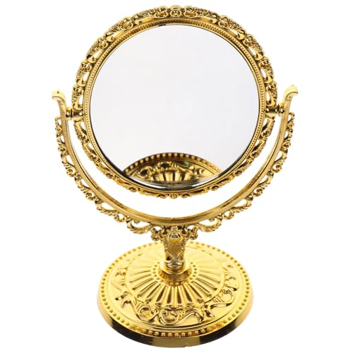 Espejo de Maquillaje Ovalado Vintage Dorado IMIKEYA