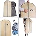 Garment Bags by Home Zone - 4 Pack of Breathable Garment Bag Clothes Covers - Protect Garments, Suits and Costumes - Ideal for Travel - Coffee & Cream Finish - Includes 4 Large Size Garment Bags (130cms 60cms)