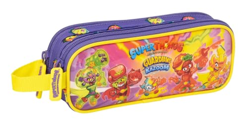Safta - Superthings Guardians of Kazoom Double Pencil Case 21X8X6Cm, Multicolor (812270513), Multicoloured, Estándar