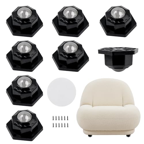 8 Piezas Ruedas para Muebles, Autoadhesivas Ruedas para Electrodomésticos Pequeños Con Tornillos y Pegatinas, 360° Mini Ruedas Adhesivas Giratorias para Electrodomésticos Cajas de Almacenamiento