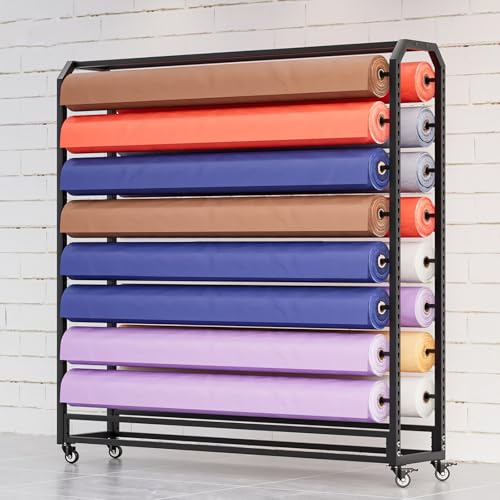 Regolabile Rolling Tessuto Sto RackPortable Campione in vinile nizer con ruote Asta mobile per artigianato efficiente e forniture di cucito Sto
