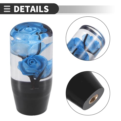 Motoforti Universal Rose Flower Car Gear Shift Knob, Manual Automatic Stick Gear Shifter Knob, 10cm, Acrylic, Blue, 1 Set - Thumbnail 7