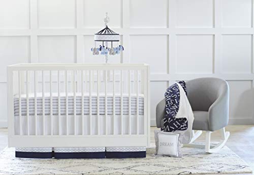 Just Born Boys And Girls Newborn Infant Baby Toddler Nursery Sateen Cotton Bedding Fitted Crib Sheet, Navy/Blue/Beige Stripes, One Size #TOP4